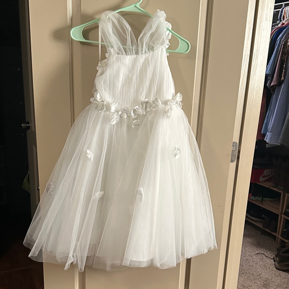 Elegant White Flower Girl or First Communion Dress